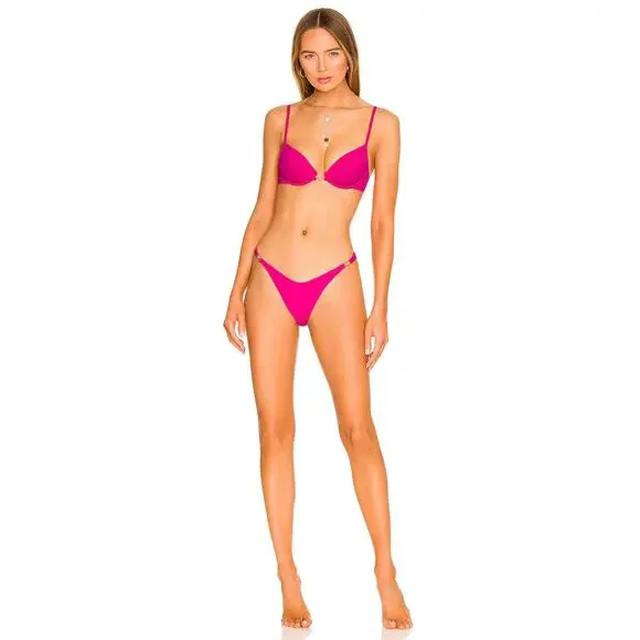 L*SPACE Stardust Bikini Top Bougainvillea Underwire Cups Adjustable XL NEW - Picture 4 of 8